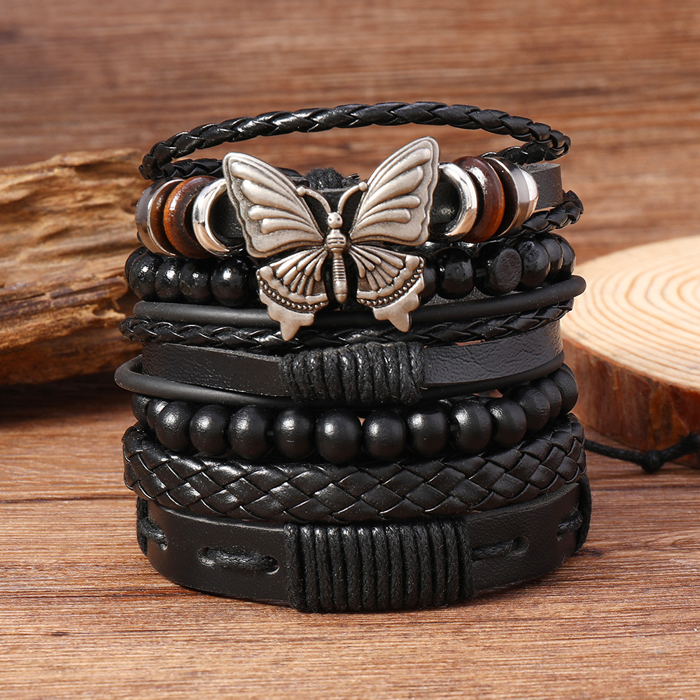 4:Black leather butterfly six-piece set