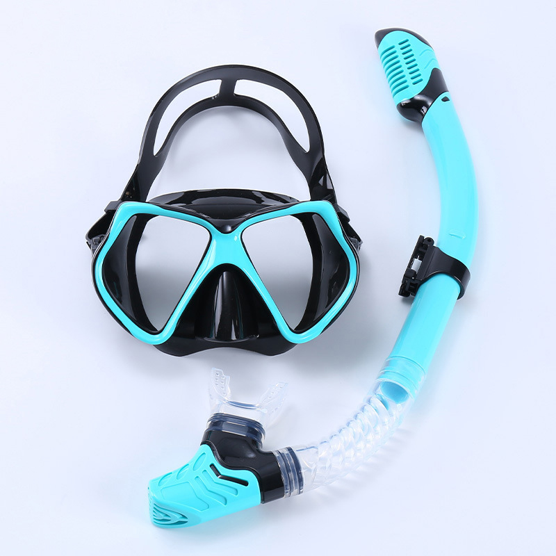 Blue frame black strap goggles 2011   blue snorkel