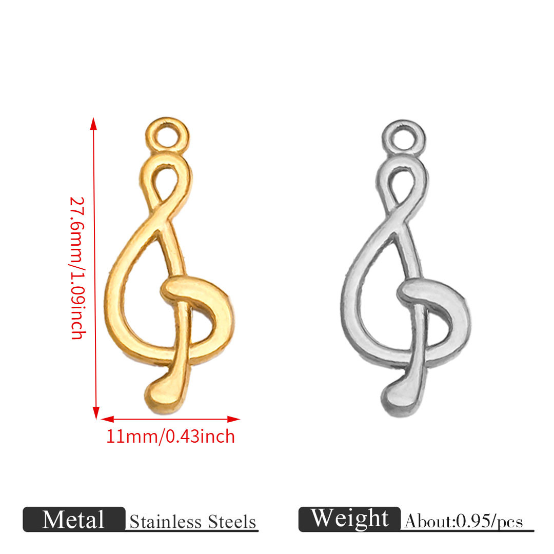 Musical note pendant-ot134--18k gold