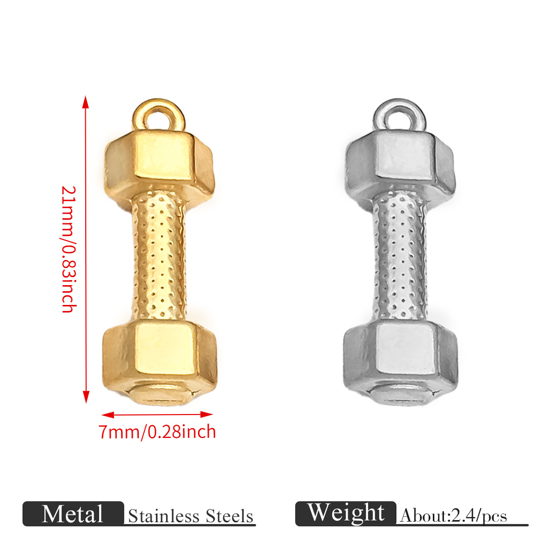 Dumbbell pendant-ot137--Steel color