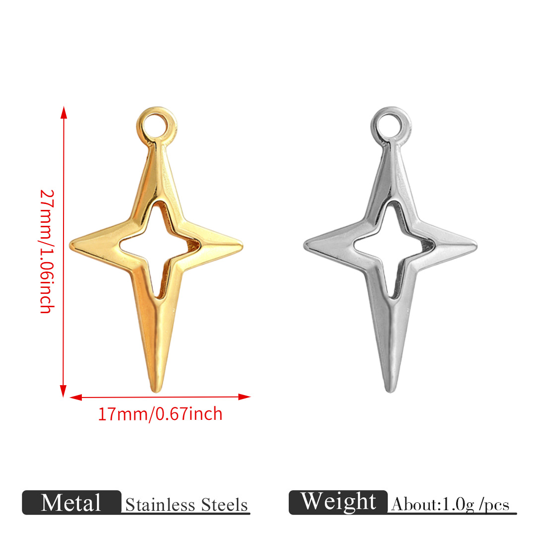 Big four-pointed star pendant-ot142--18k gold
