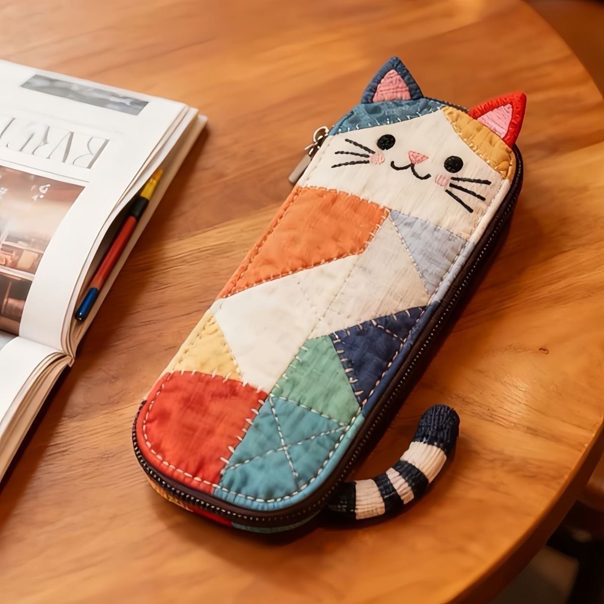 20x9x2cm Pudding cat pencil case