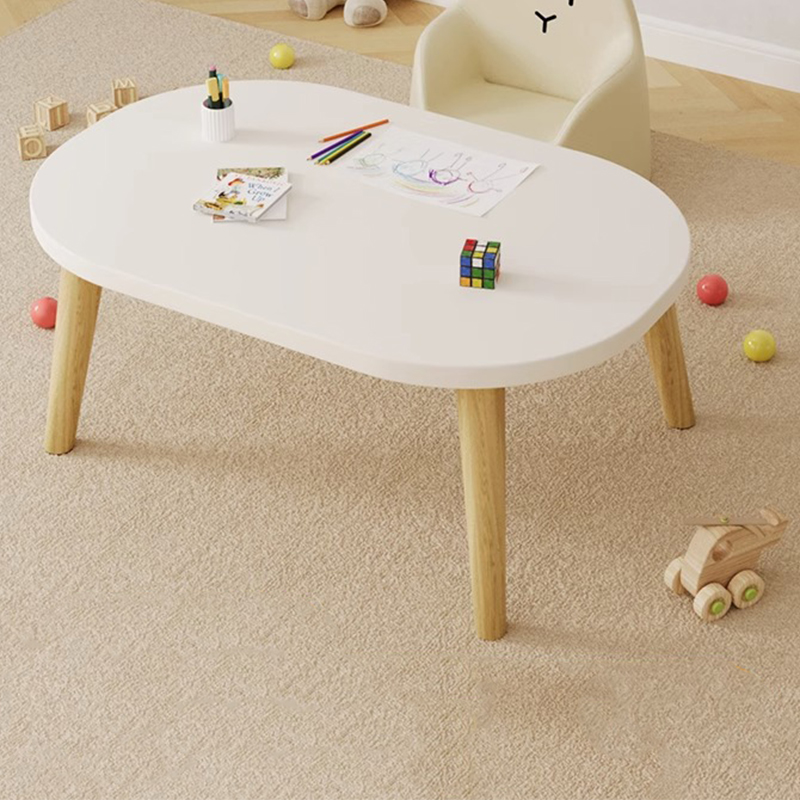 Warm white solid wood legs [oval] 70*48*50cm