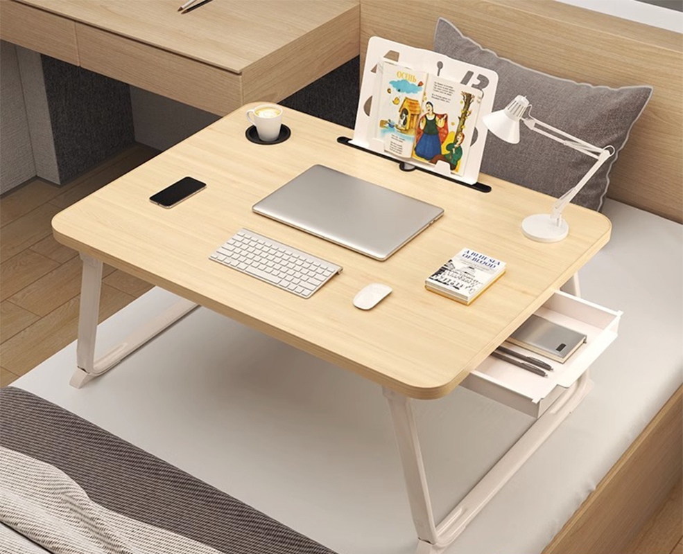 Light wood grain [cup holder   drawer   bookshelf] 60*40 * 28CM