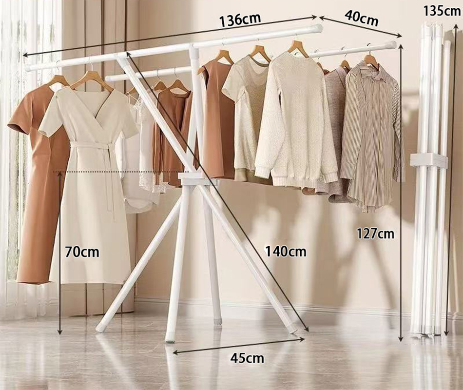 White folding clothes hanger