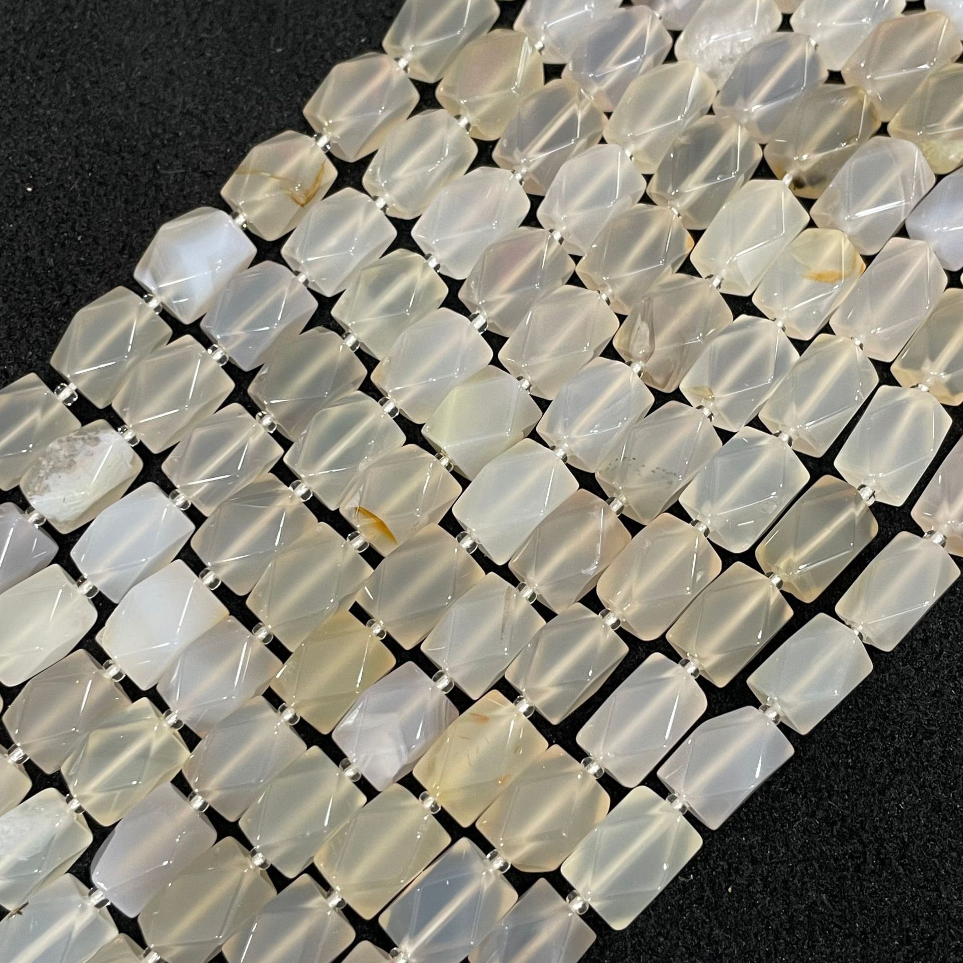 Natural white agate 10*14mm/25pcs