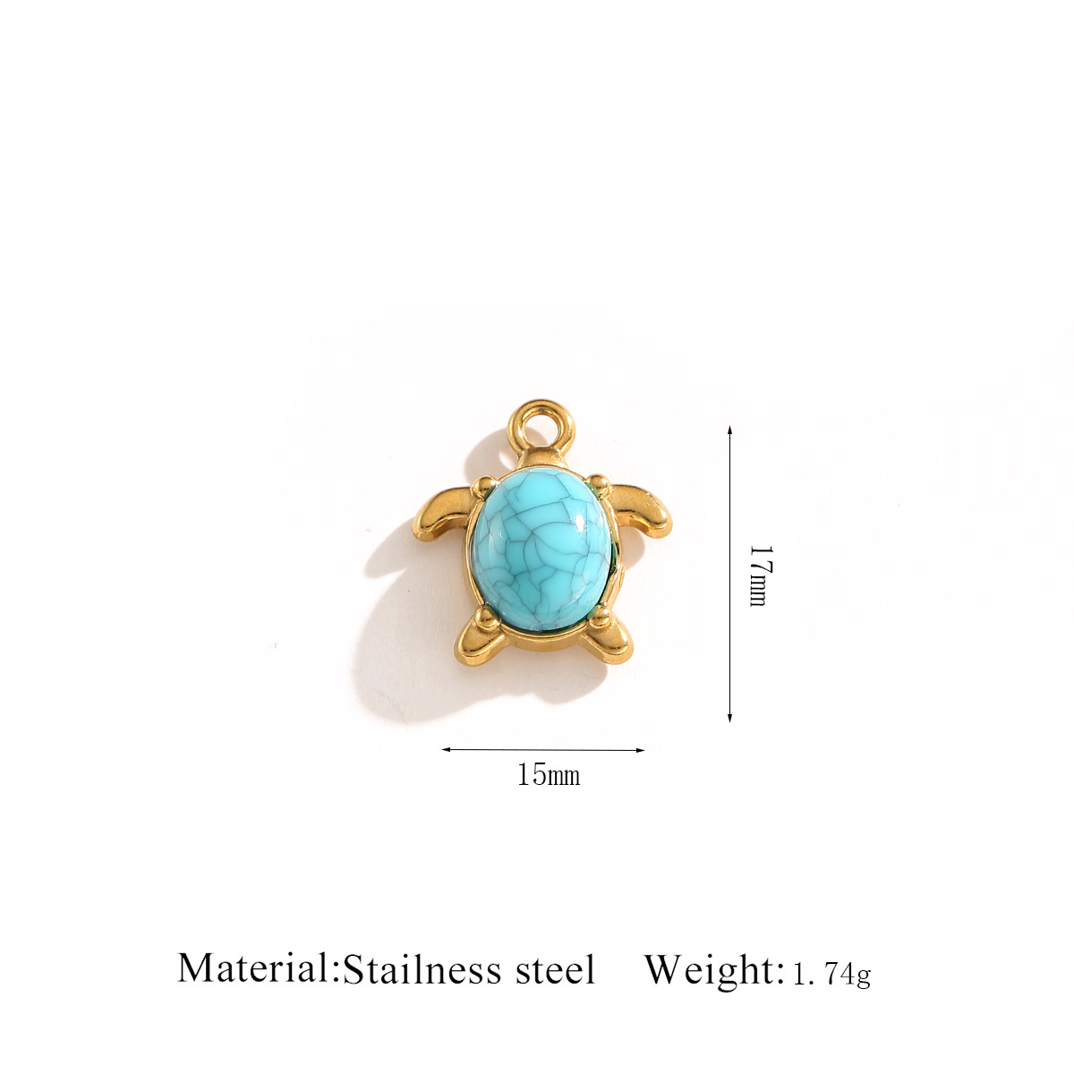 7:Gold pendant   turtle turquoise natural stone