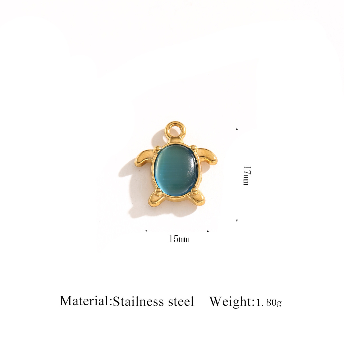 8:Gold pendant   turtle blue cat's eye stone