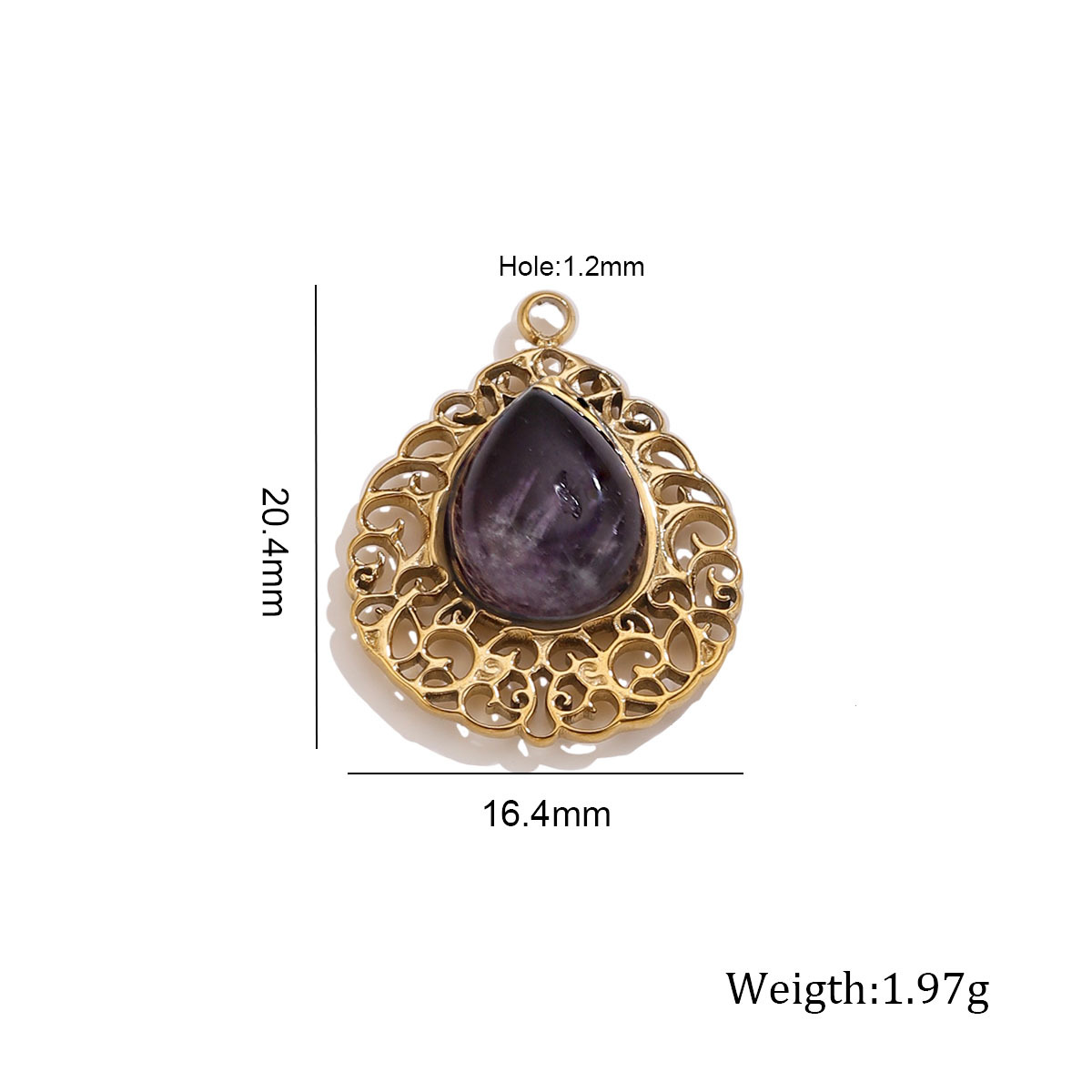 1:Amethyst hollow water drop pendant
