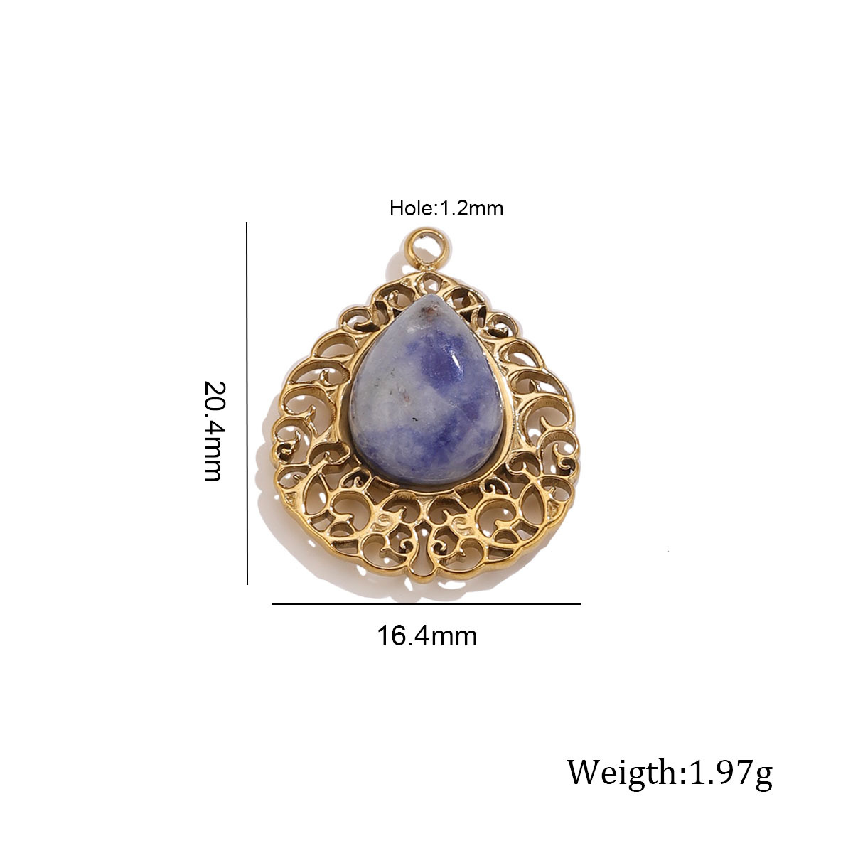4:Blue and white porcelain hollow water drop pendant