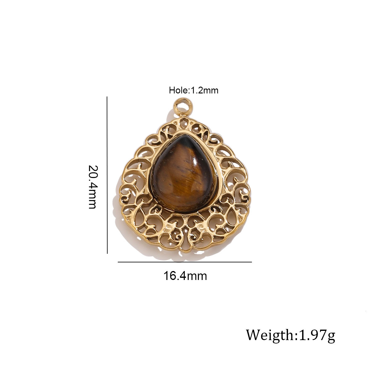 5:Tiger eye hollow water drop pendant