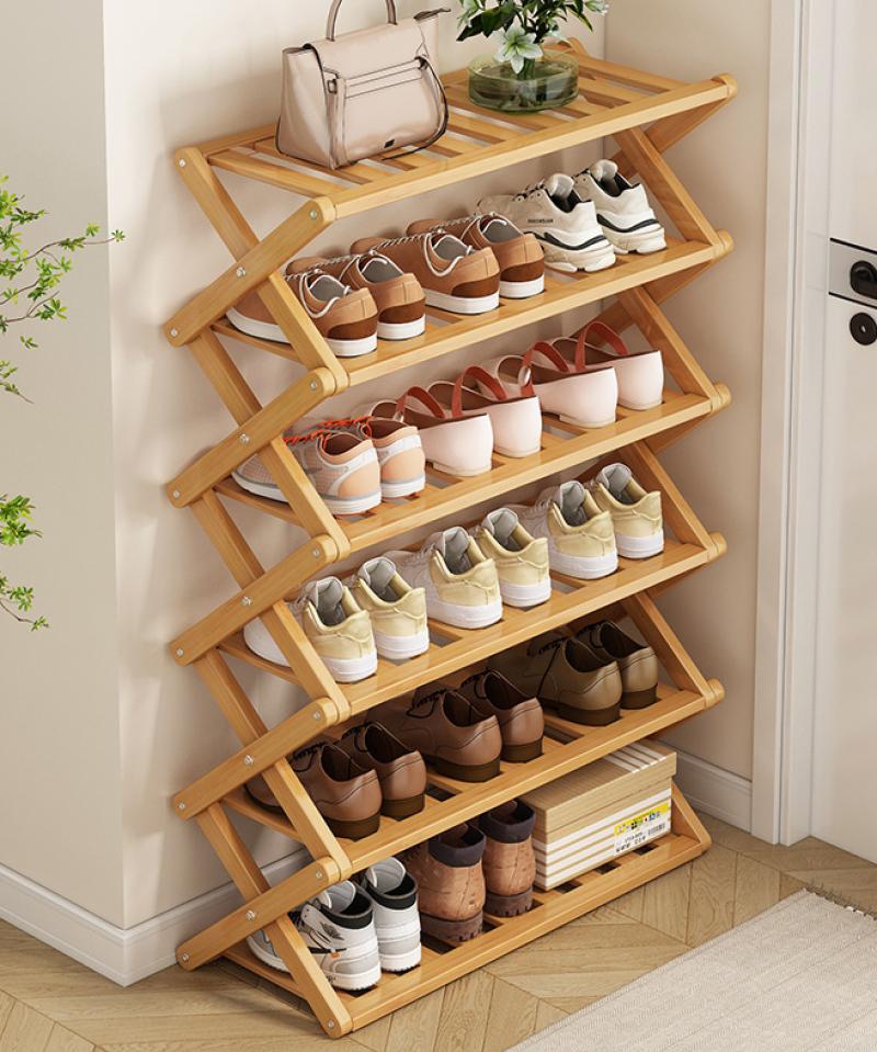 Six layers-90 long-cross shoe rack
