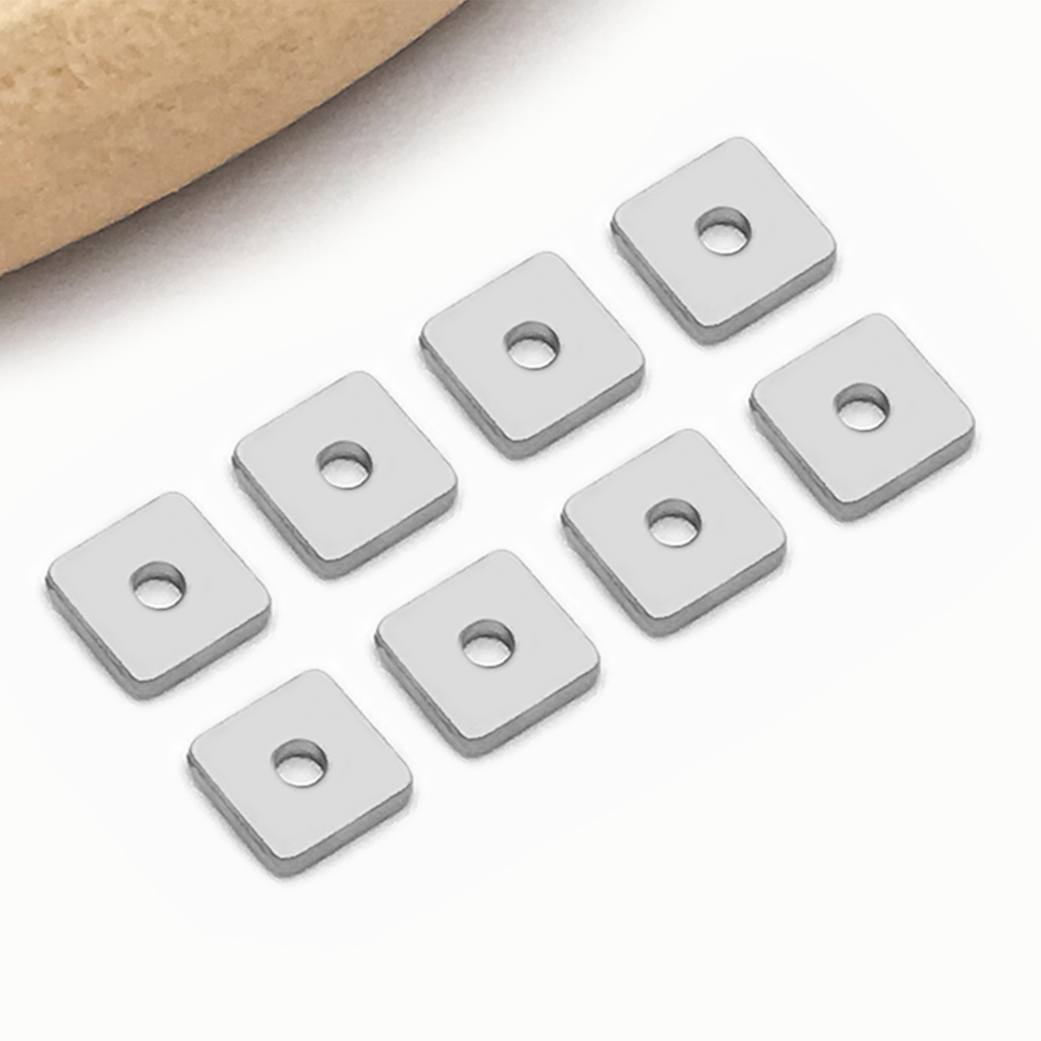 5:4x4x1mm steel color stainless steel square spacer-t2008