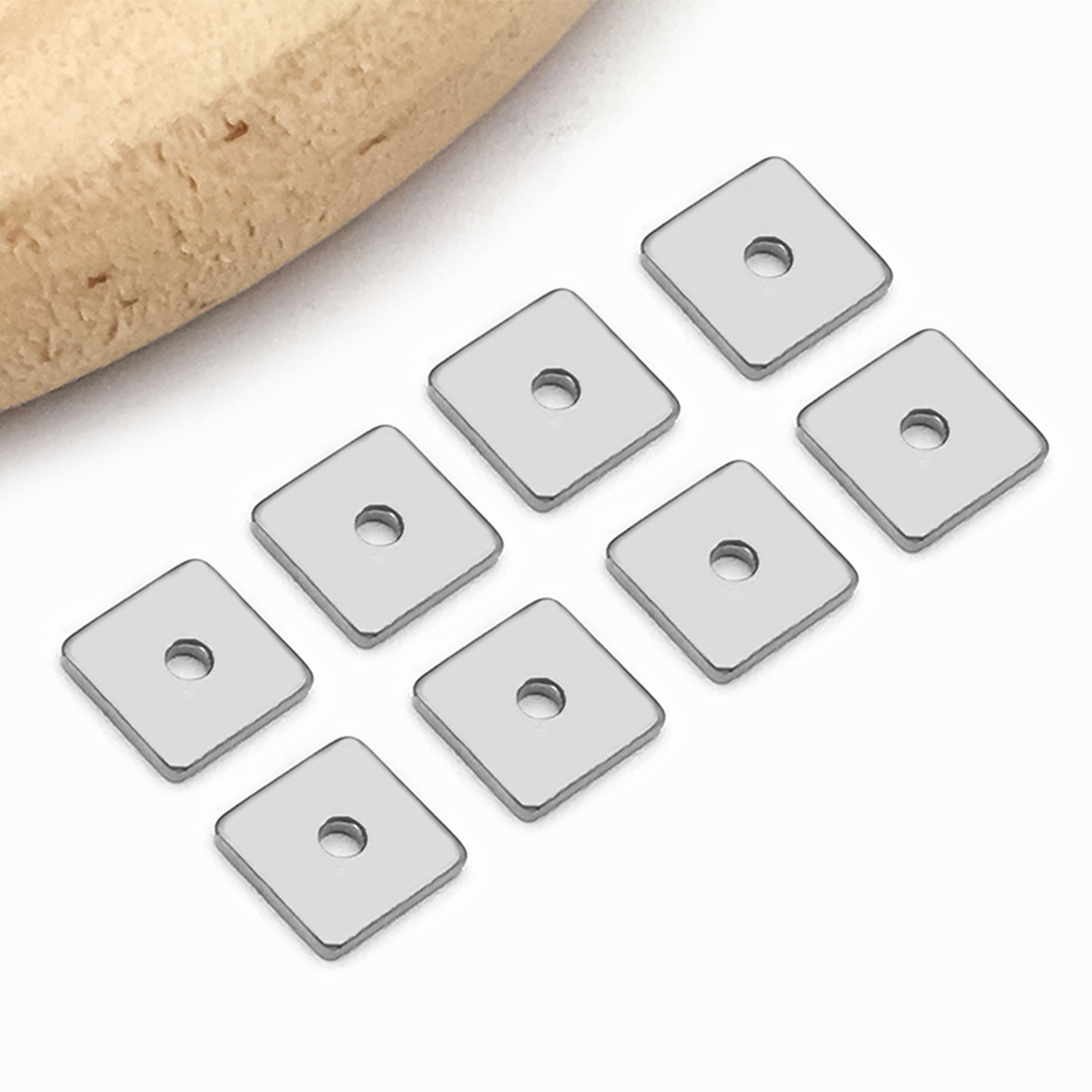6:5x5x1mm steel color stainless steel square spacer-t2009