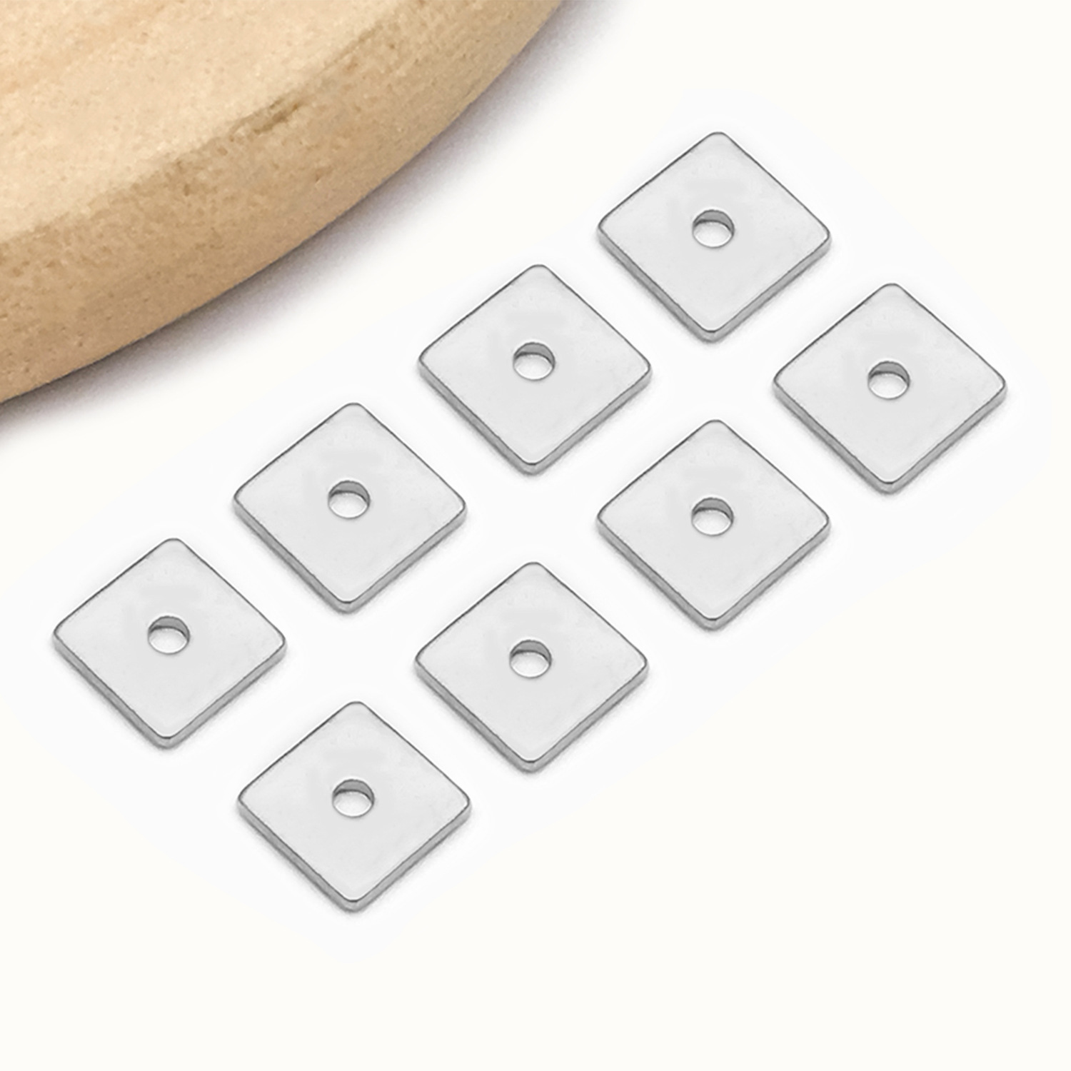 7:6x6x1mm steel color stainless steel square spacer-t2010