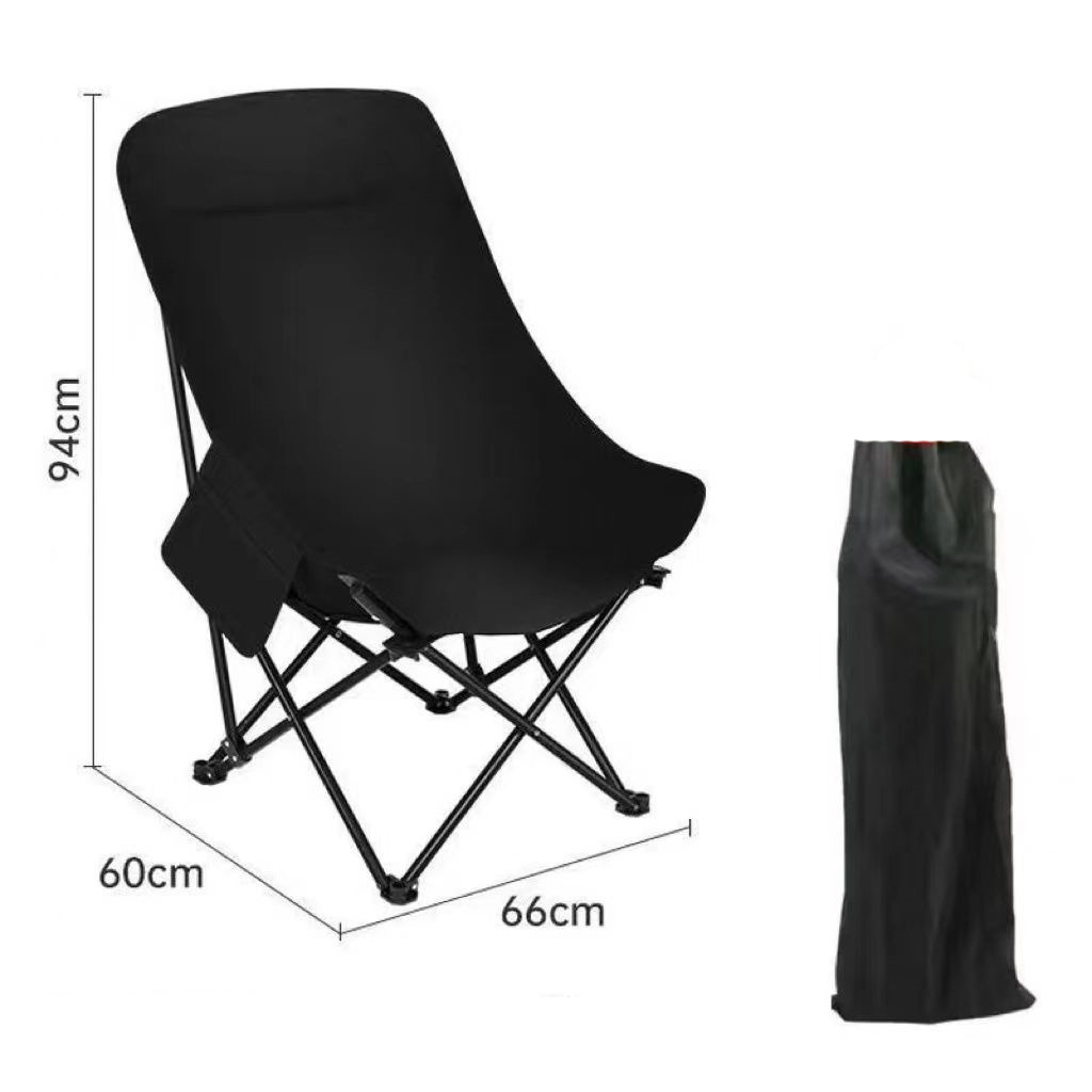 High backrest black with storage bag