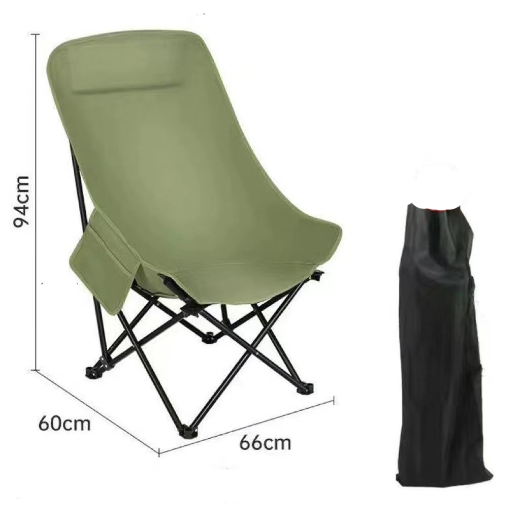 High backrest green with storage bag