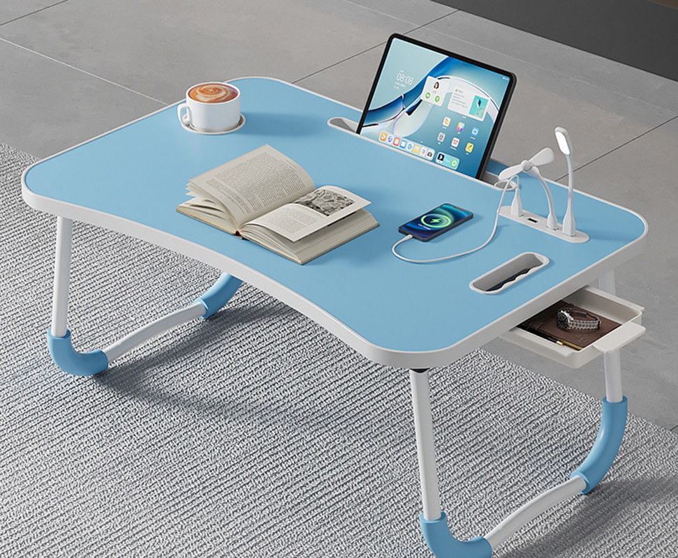 moon in one [sea and sky blue   drawer   usb fan light]   blue anti-slip
