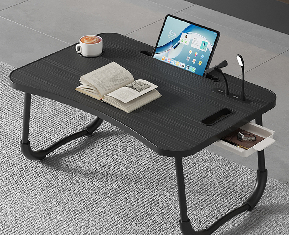 one-piece [all black edged black brushed color   drawer   usb fan light]   all black non-slip legs