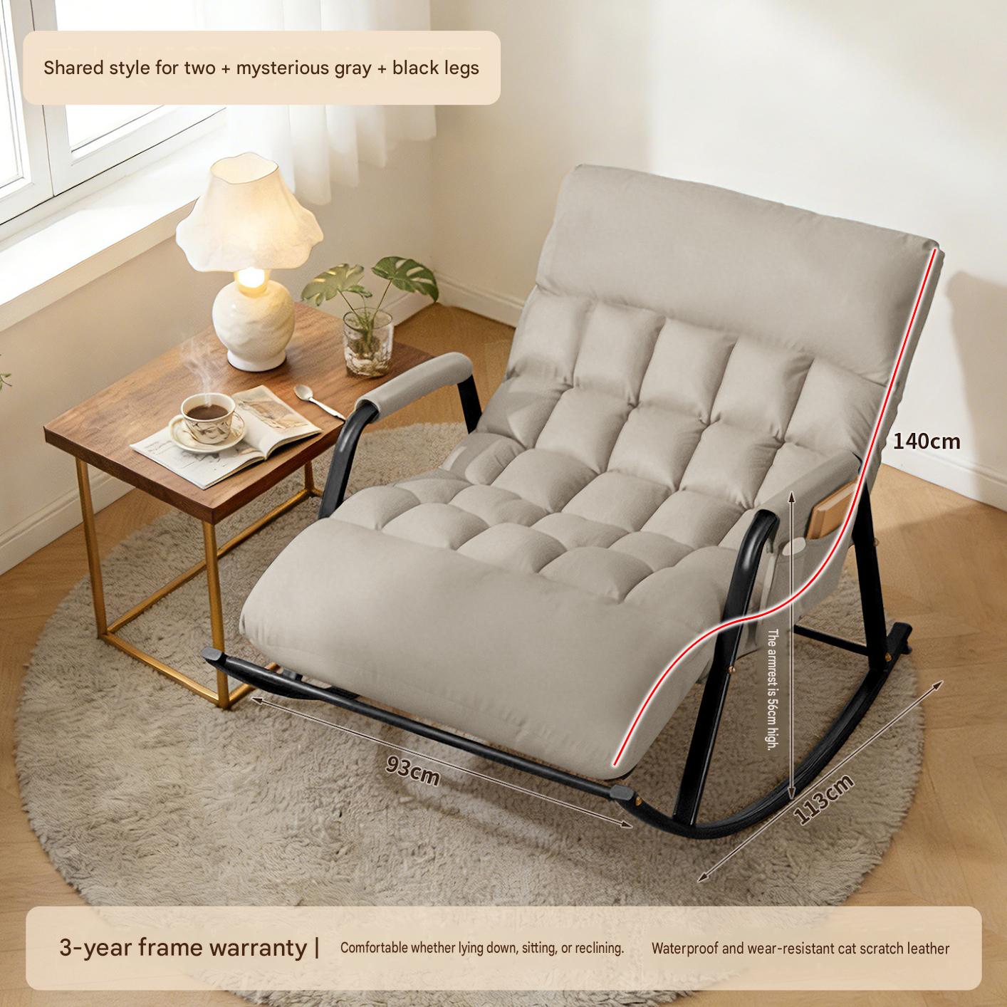 Double widened lengthened high wear-resistant waterproof technology cloth [removable and washable] mysterious gray   black leg-curved armrest