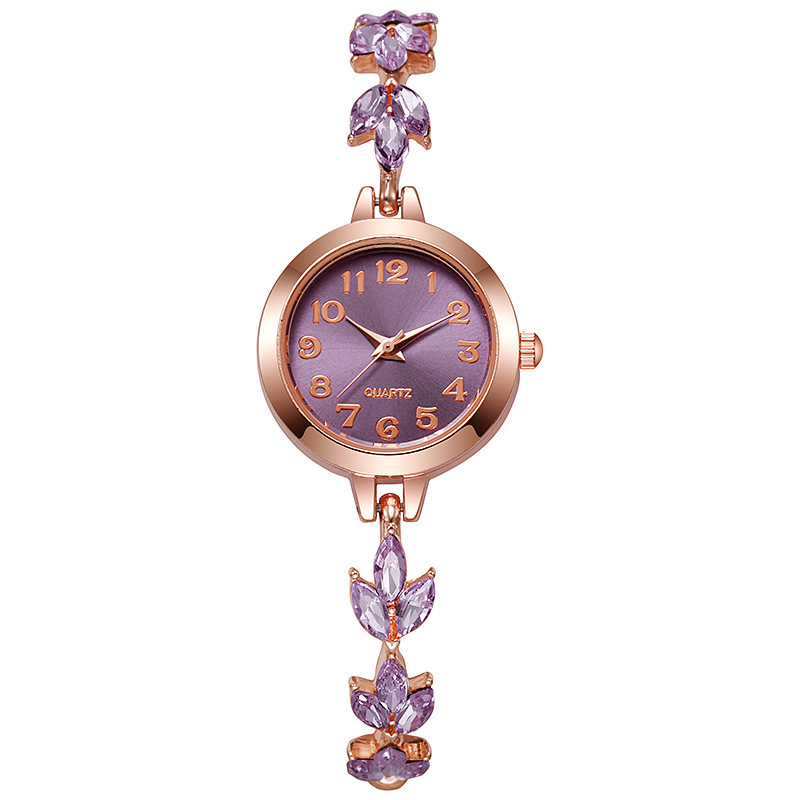 Purple three-leaf bracelet