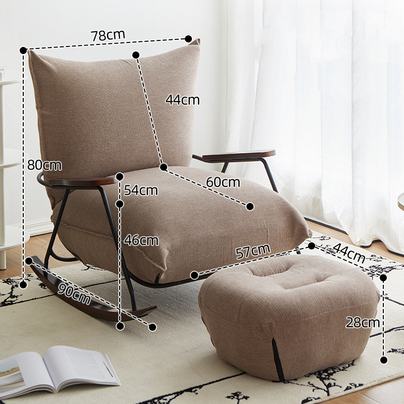 [rice brown-cotton and linen]-single chair pedal
