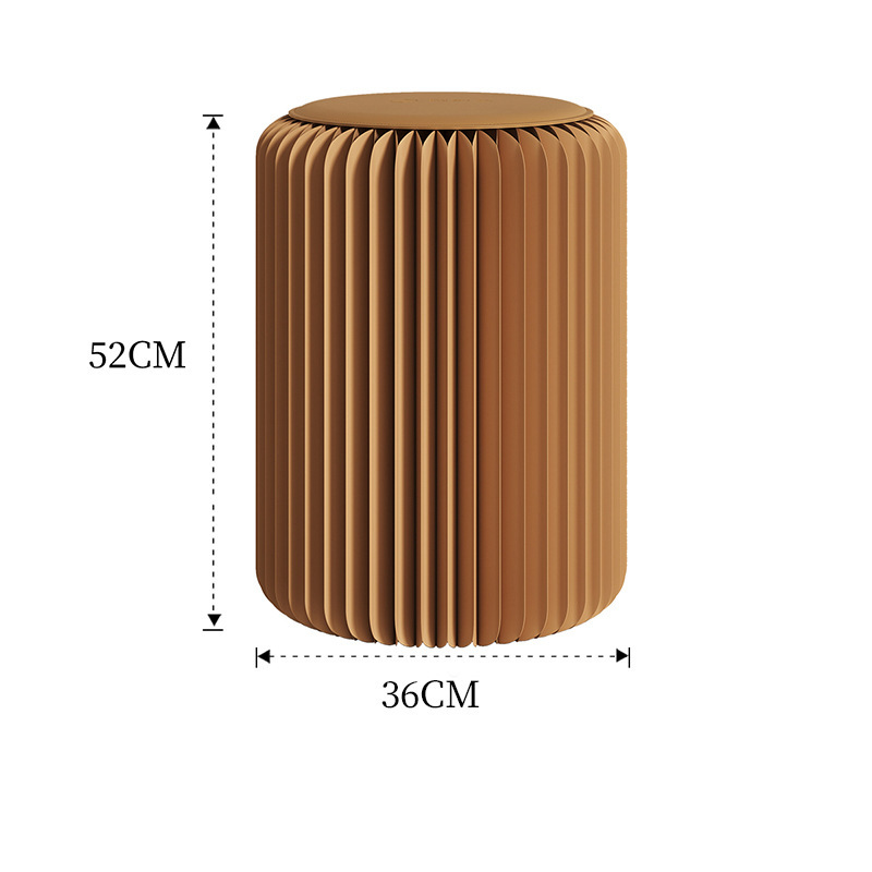 Brown, height 52cm, diameter 36cm, leather cushion included