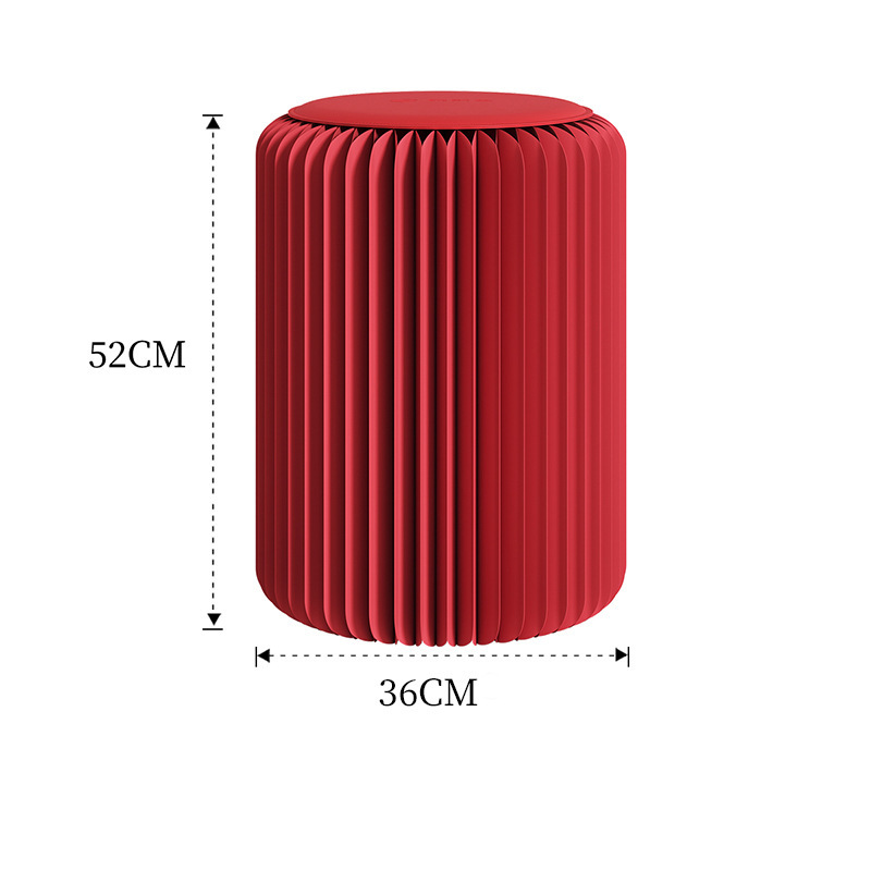 Red, height 52cm, diameter 36cm, leather cushion included