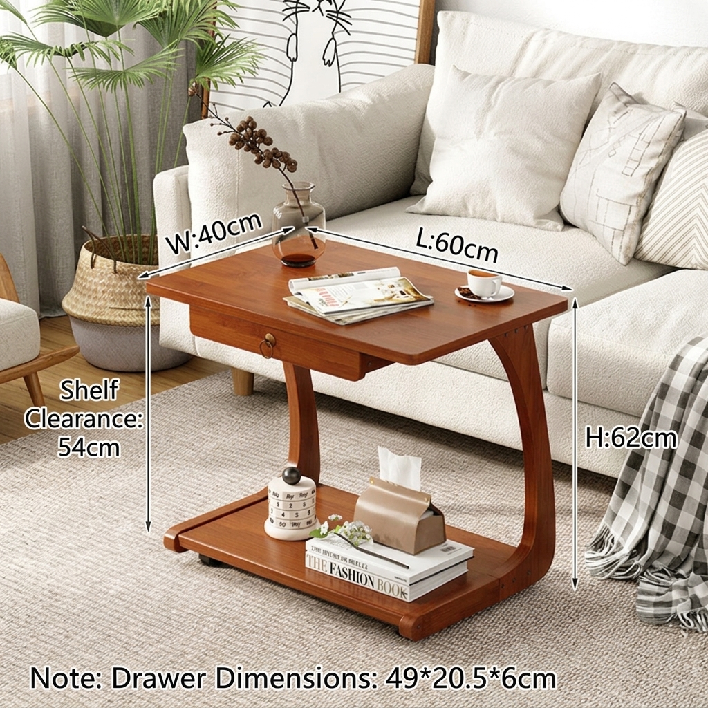Qyhc-g23-60 movable side table with drawer