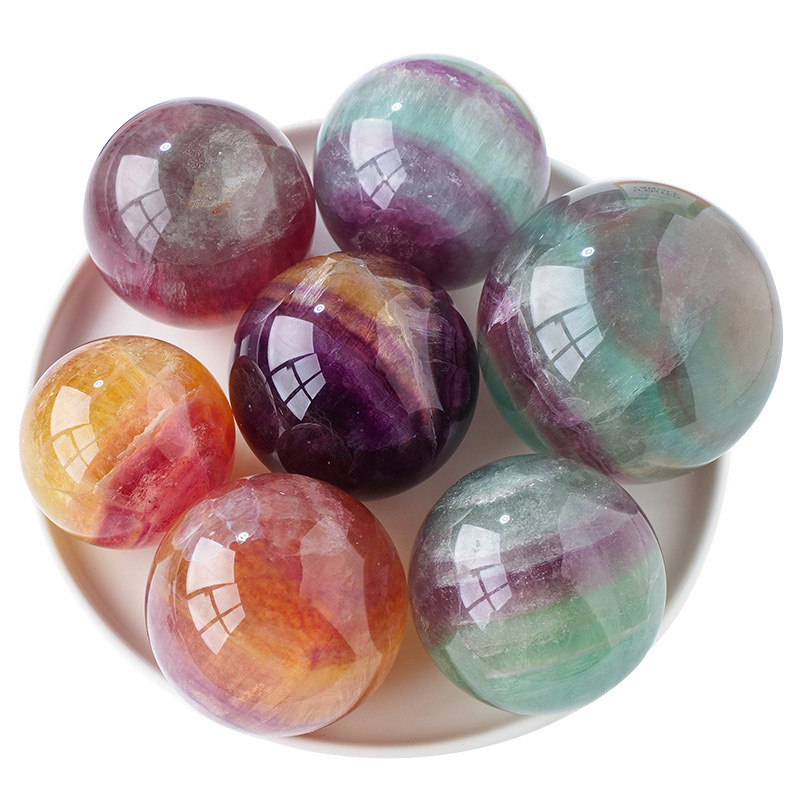 4:Colorful watermelon fluorite ball
