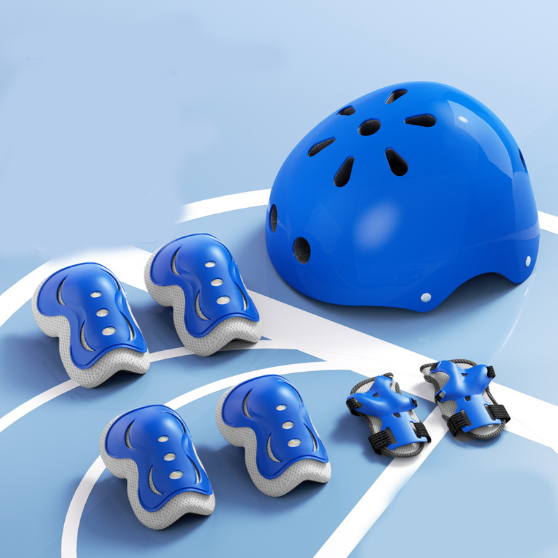 Yunshan blue [six-piece protective gear set   helmet]