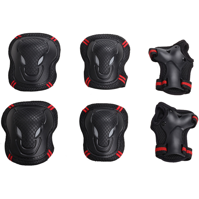 Black and red protective gear six-piece set