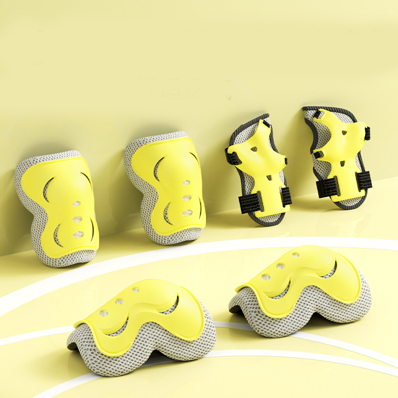 Lemon yellow [six-piece protective gear set] comfortable and breathable