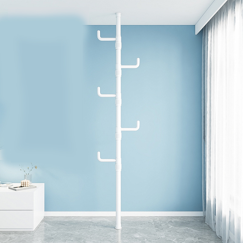 Frosted white single pole   5 hooks