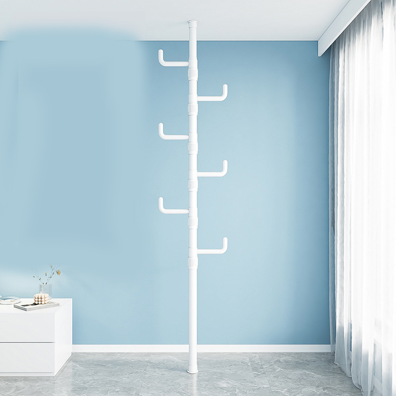 Frosted white single pole   6 hooks