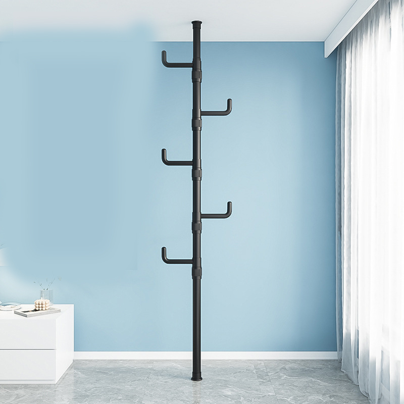 Matte black single pole   5 hooks