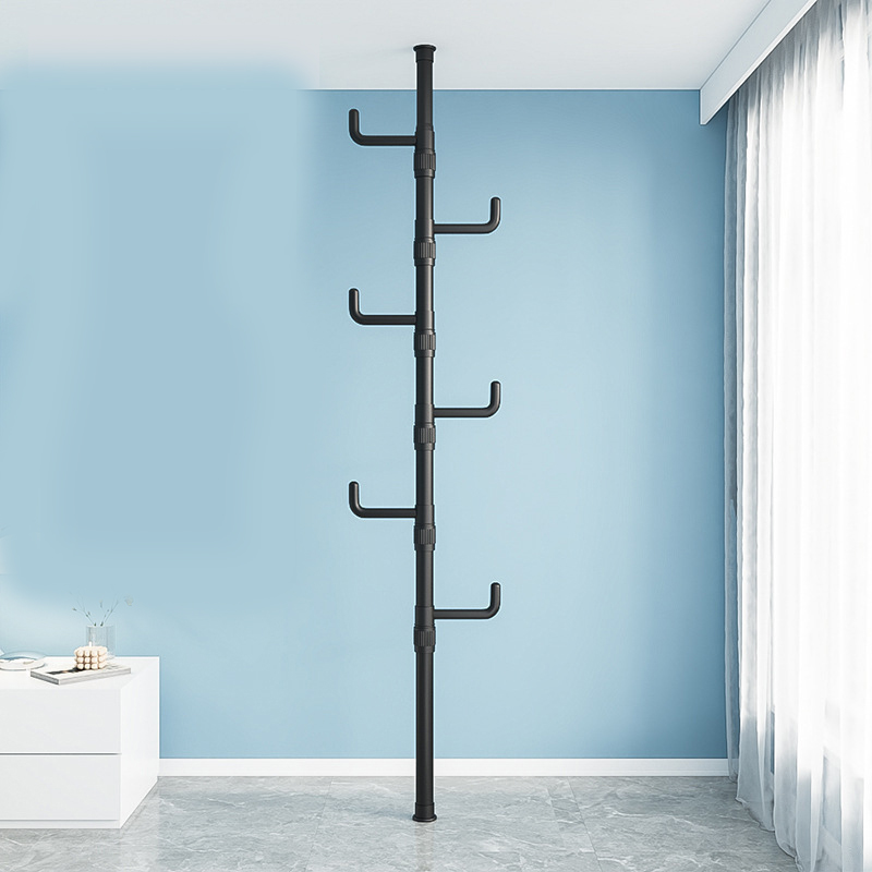 Matte black single pole   6 hooks