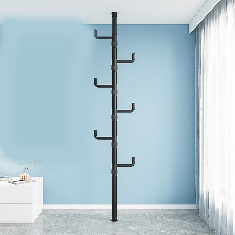 Matte black single pole   8 hooks