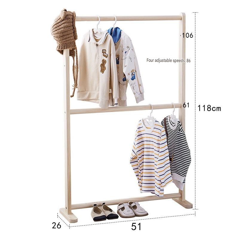 [length 51x height 118] children's straight double-layer clothes hanger