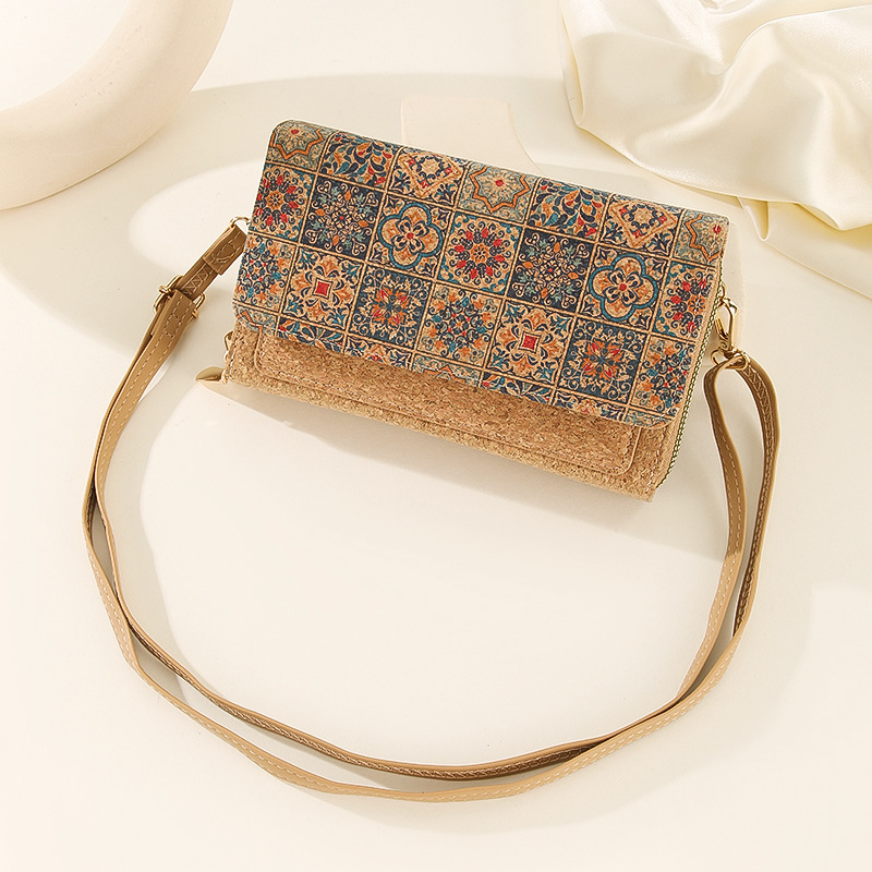 Colorful checkered double pull crossbody bag