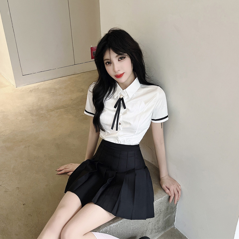 Shirt Bow Tie   Black Dress Set