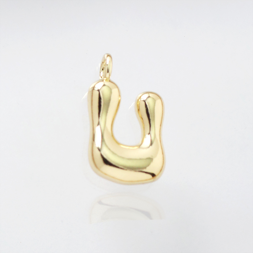 21:Letter pendant-u (gold)