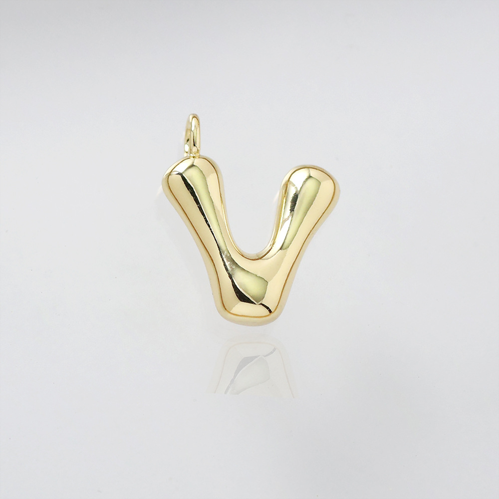 22:Letter pendant-v (gold)