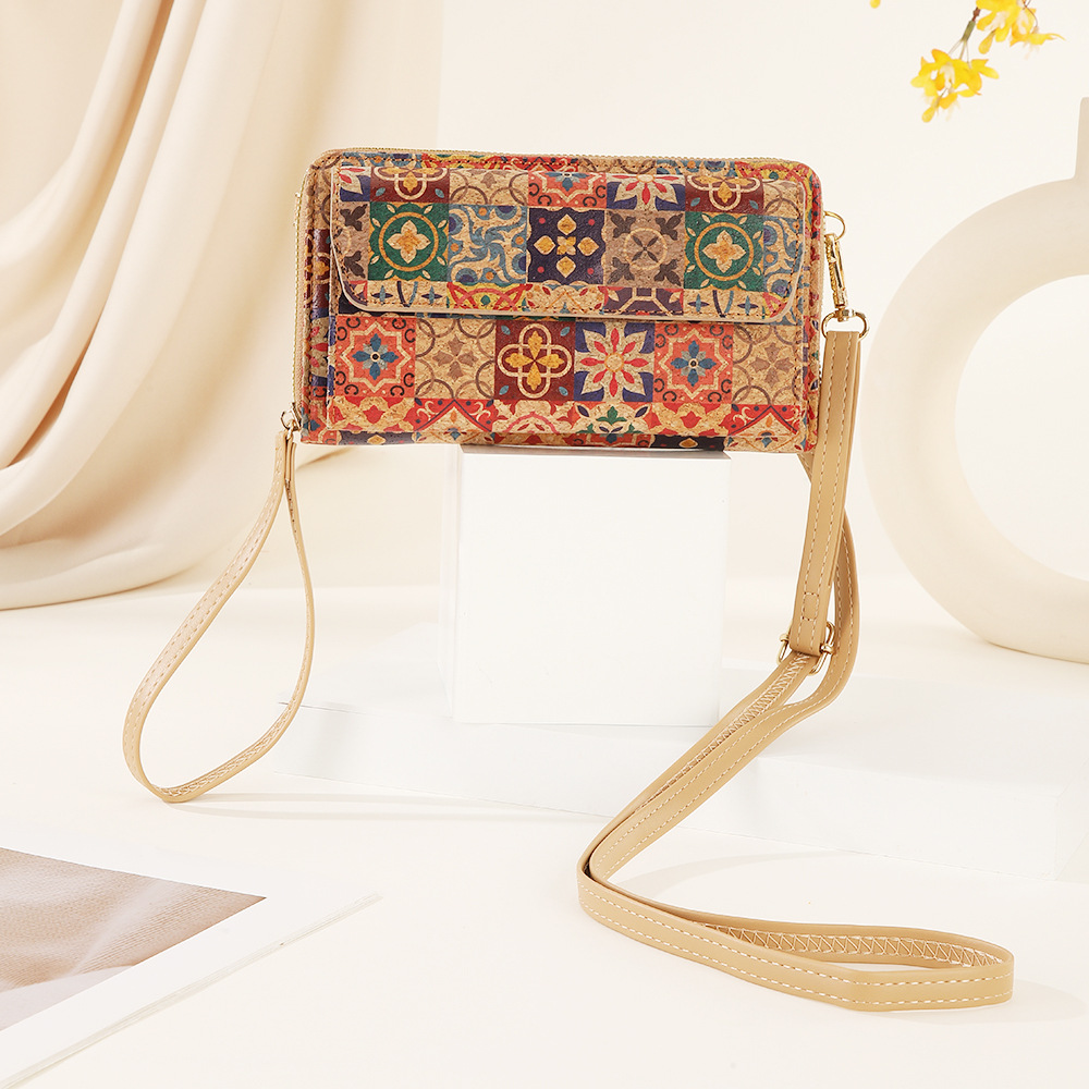 Colorful plaid crossbody mobile phone bag