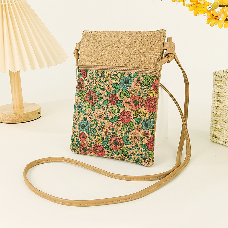 Pink rose double pull crossbody bag