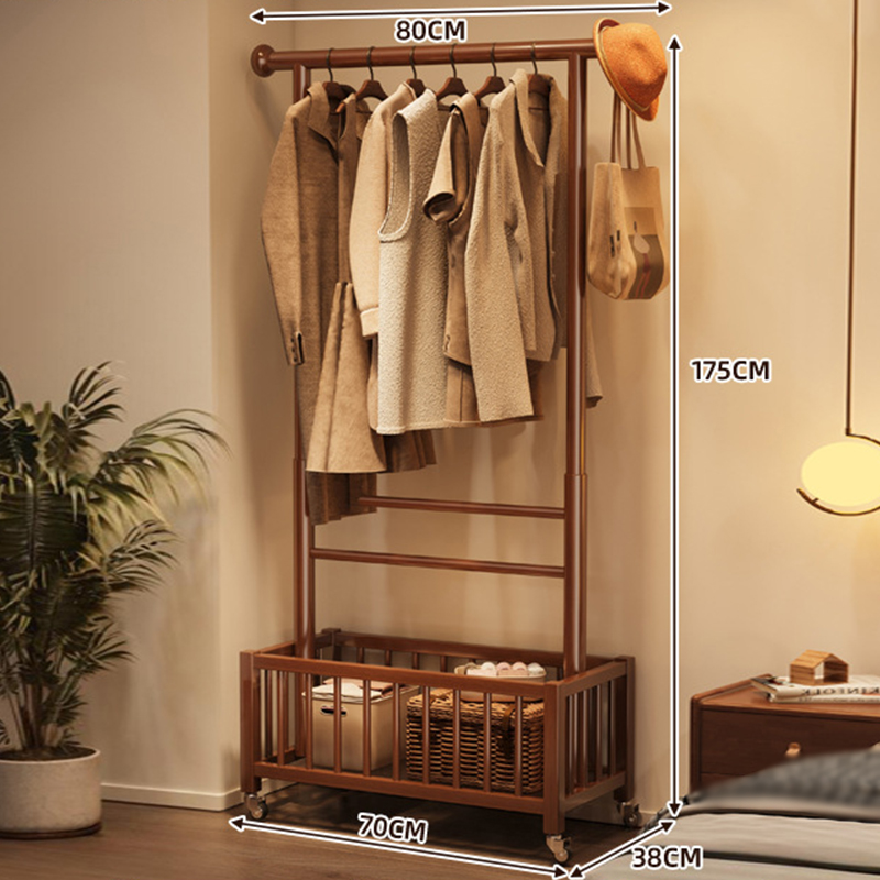 Coat rack 70 walnut color-wheeled version