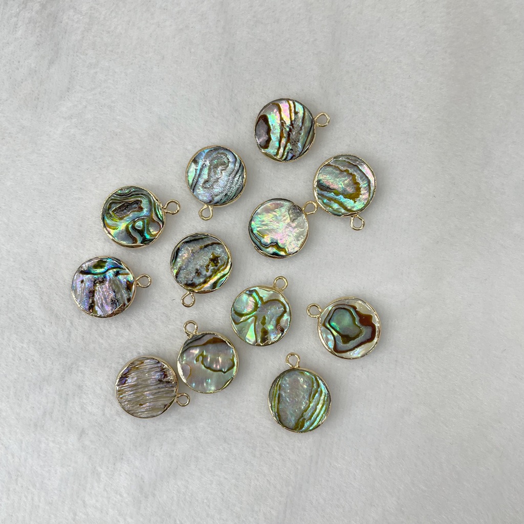2:14mm abalone round single hanging