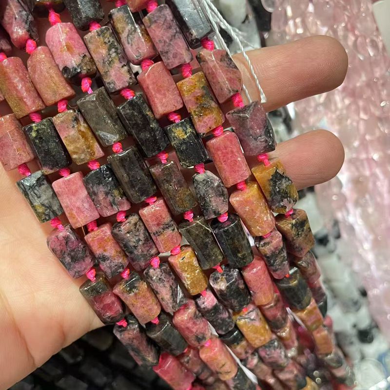 36 black Rhodonite