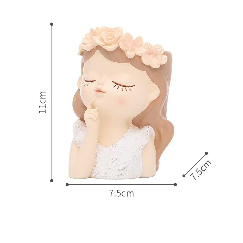 White fantasy girl vase