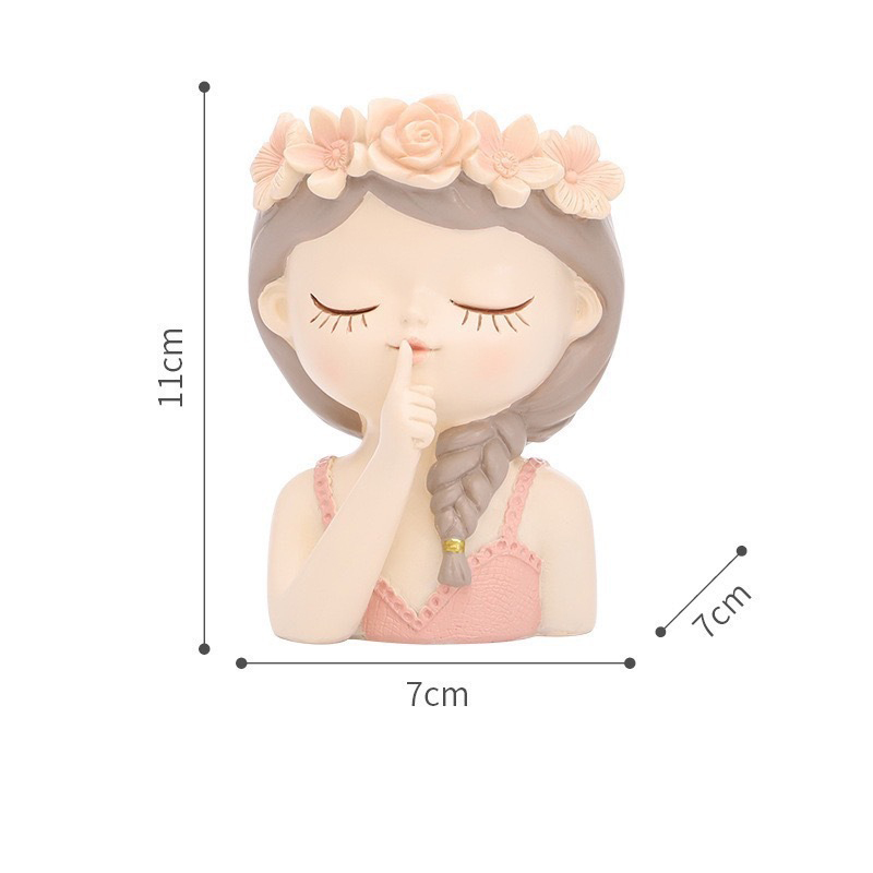 Pink quiet girl vase